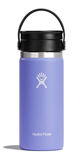 HYDRO FLASK - Reise-Thermos 473ml (16 oz) - Vakuumisolierter Edelstahl-Thermos - Auslaufsicher Flex-Trinkdeckel - Thermos für Kaffee - Größe Öffnung - Lupine von Hydro Flask