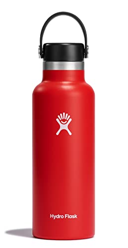 HYDRO FLASK - Trinkflasche 532ml (18oz) - Isolierte Wasserflasche aus Edelstahl - Sportflasche mit auslaufsicherem Flex Deckel & Gurt - Thermoflasche Spülmaschinenfest - Kleine Öffnung - Goji von Hydro Flask