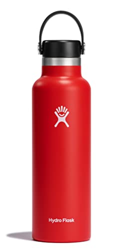 HYDRO FLASK - Trinkflasche 621ml (21oz) - Isolierte Wasserflasche aus Edelstahl - Sportflasche mit auslaufsicherem Flex Deckel & Gurt - Thermoflasche Spülmaschinenfest - Kleine Öffnung - Goji von Hydro Flask