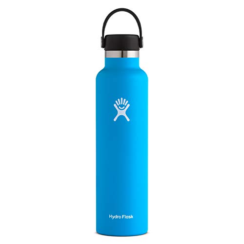 HYDRO FLASK - Trinkflasche 709ml (24oz) - Vakuumisolierte Wasserflasche aus Edelstahl - Sportflasche mit auslaufsicherem Deckel & Gurt - Thermoflasche Spülmaschinenfest - Standard-Öffnung - Pacific von Hydro Flask