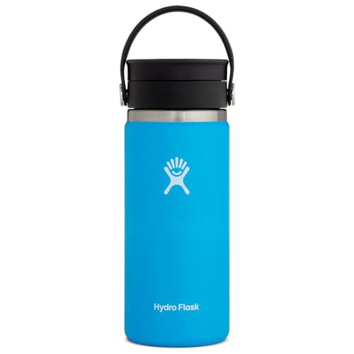 HYDRO FLASK - Reise-Thermos 473ml (16 oz) - Vakuumisolierter Edelstahl - Auslaufsicher Flex-Trinkdeckel - Für Kaffee - Größe Öffnung - Pacific von Hydro Flask