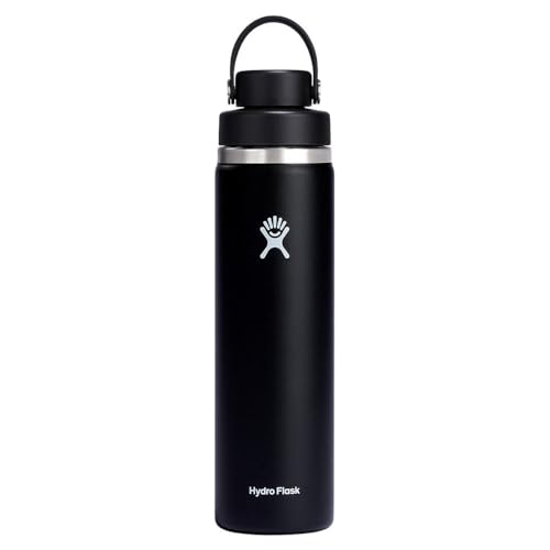 Hydro Flask Wasserflasche – Isolierter Edelstahl – Deckel mit breiter Öffnung, auslaufsicher, 680 ml, Schwarz von Hydro Flask