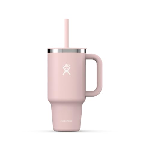 Hydro Flask - Travel Tumbler - Thermobecher 946 ml (32 Oz) mit verschließbarem Press-In-Strohhalmdeckel - Edelstahl - Doppelwandige Vakuumisolierung - Spritzwassergeschützter Deckel - Trillium von Hydro Flask