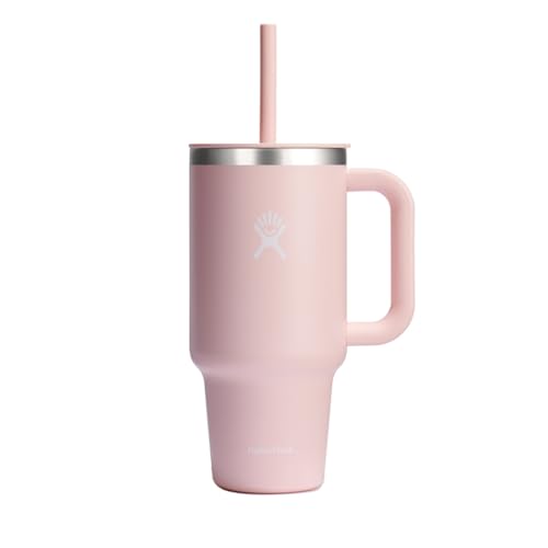 HYDRO FLASK - Travel Tumbler - Thermobecher 946 ml (32 Oz) mit verschließbarem Press-In-Strohhalmdeckel - Edelstahl - Doppelwandige Vakuumisolierung - Spritzwassergeschützter Deckel - Trillium von Hydro Flask