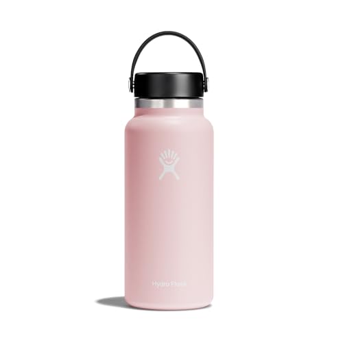 HYDRO FLASK - Wide Mouth - Trinkflasche 946ml (32oz) - Isolierte Wasserflasche aus Edelstahl - Sportflasche mit auslaufsicherem Flex Cap-Deckel & Gurt - Thermoflasche Spülmaschinenfest - Trillium von Hydro Flask
