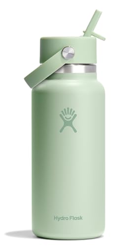 Hydro Flask Wasserflasche, isolierter Edelstahl, breiter Strohhalm-Deckel, auslaufsicher, 900 ml, Aloe-Grün Hydro Flask Wasserflasche, isolierter Edelstahl, breiter Strohhalm-Deckel, auslaufsicher, 900 ml, Aloe-Grün von Hydro Flask