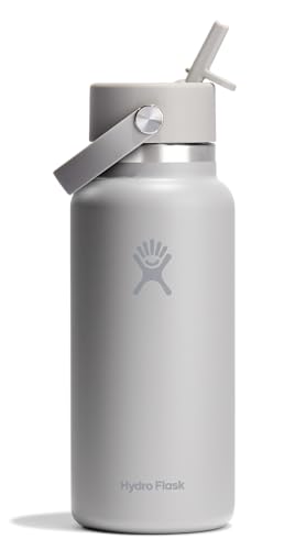 Hydro Flask 907.2 g Wide Flex Straw Cap Bottle – Isolierter Edelstahl – breiter Strohhalm-Deckel, auslaufsicher, in tonaler Birke von Hydro Flask