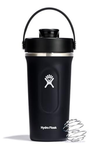 Hydro Flask - Insulated Shaker Bottle - 709 ml (24 oz) isolierte Shaker-Flasche für Proteinshakes, Nahrungsergänzungen und mehr - Black von Hydro Flask