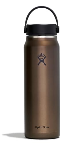 Hydro Flask - Leichte Trinkflasche 946 ml (32 oz) Trail Series - Vakuumisolierte, Wiederverwendbare Trinkflasche aus Edelstahl mit Auslaufsicherem Flex Deckel - Wide-Öffnung - Obsidian von Hydro Flask