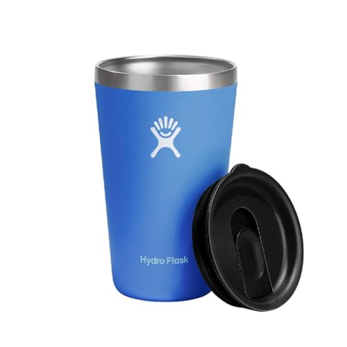 HYDRO FLASK - Tumbler - Thermobecher für Unterwegs 473 ml (16 oz) - Verschließbarem, Auslaufsicherem Eindrückdeckel - Doppelwandiger, Vakuumisolierter Reisebecher aus Edelstahl - Cascade von Hydro Flask