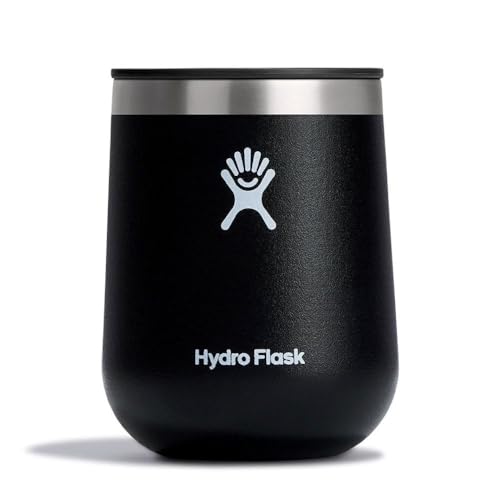 Hydro Flask Weinglas aus Keramik, ohne Stiel, unzerbrechlich, mit Deckel, 284 ml, Schwarz von Hydro Flask