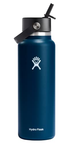 Hydro Flask Weithals-Trinkflasche, Flex-Trinkhalmkappe, Blau (Indigo), 1,2 l von Hydro Flask