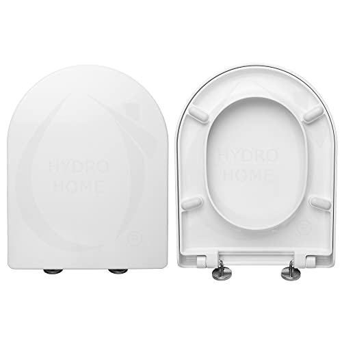 HYDRO HOME WC-Sitz, kompatibel mit Link Flaminia, Thermoplast, mit verstellbaren Scharnieren, Befestigung von oben, weiß Made in Italy (klassischer Verschluss) von HYDRO HOME