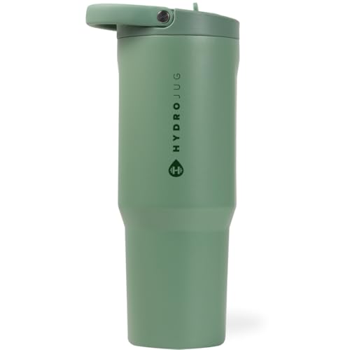 HydroJug Sport – Edelstahlbecher mit Strohhalm, vakuumisoliert, auslaufsichere Wasserflasche, ergonomisches Design, wiederverwendbar, spülmaschinenfest, Gummiboden, langlebig für Fitnessstudio oder HydroJug Sport – Edelstahlbecher mit Strohhalm, vakuumisoliert, auslaufsichere Wasserflasche, ergonomisches Design, wiederverwendbar, spülmaschinenfest, Gummiboden, langlebig für Fitnessstudio oder von HydroJug