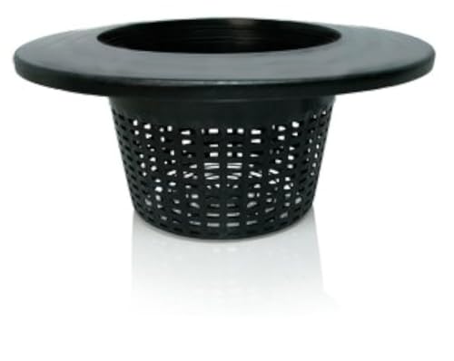 6 in. Wide Lip Bucket Basket - Round Plant Container with Mesh Bottom - Hydrofarm HG6RDBK von Hydrofarm