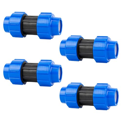 Hydrogarden 4 Stück PP-Fitting Qualitäts Produkt MEGA Auswahl alle größen von Verschraubung für PE-Rohr Klemmverbinder Trinkwasser Winkel (Kupplung, 25) von Hydrogarden