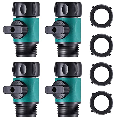 Hydrogarden Mini Kugelhahn, 3/4 '' Innengewinde/Aussengewinde Hochleistungs-Wasserschlauchanschluss Absperrkugelhahn-Wasserhahnschlauchadapter （4 Stück von Hydrogarden