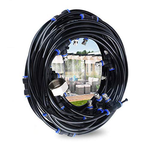 Hydrogarden Outdoor Misting System Sprühnebel Kühlung Terrasse Garten Gewächshaus Pavillon Wasserzerstäuber 8 Meter Schlauch und 9 Metalldüsen Sommer von Hydrogarden