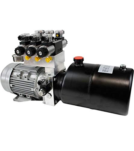 Hydraulikaggregat, 2,2kW, 400 Volt, 10 Liter Rundtank (Stahl), 5,8 cm3/U Zahnradpumpe, für 3 doppelt wirkende Verbraucher von Hydromot