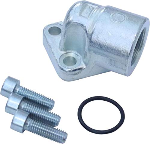 Hydromot- Winkelflansch für Zahnradpumpen und Hydraulikpumpen. Geeignet für Baugruppe (BG)2, mit Lochkreis (LK)30 und Gewindegröße: 1/2", inkl. Befestigungsschrauben von Hydromot