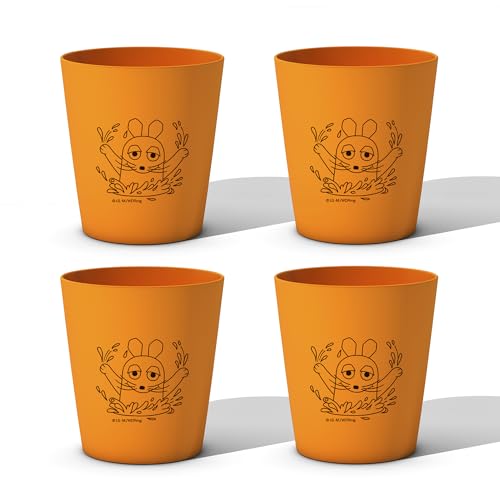 Hydrophil Zahnputzbecher Kinder 4er Set, mit der Maus von Sendung mit der Maus, Kinderbecher, Trinkbecher Kinder, Zahnputzerbecher Kunststoff, Becher Kinder von Hydrophil