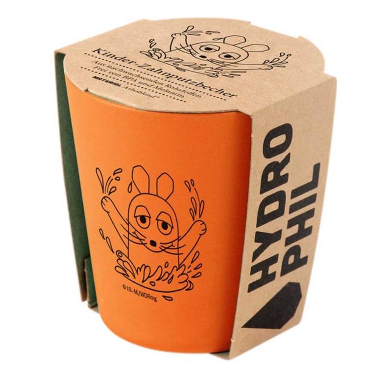 Hydrophil Zahnputzbecher Zahnputz Becher - Kids orange, Maus 2er Pack von Hydrophil