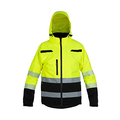 Hydrowear 021000YB-S BOSTON Simply No Sweat Light High-Vis Parka, Hi-Vis Yellow/Black, Größe S von Hydrowear