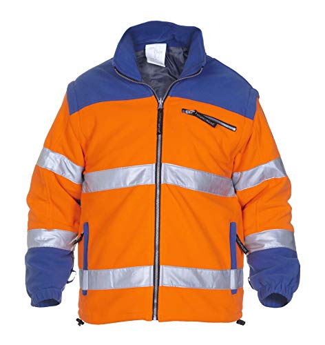 Hydrowear 04026011F Fulda EN 471 Fleece-Jacke aus Toptex Orange/Royalblau Größe M von Hydrowear