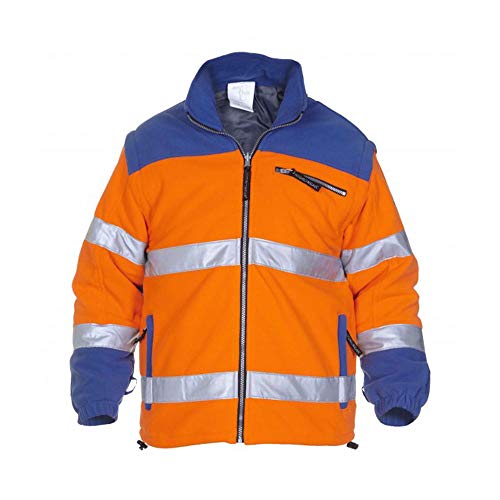 Hydrowear 04026011F Fulda EN 471 Fleece-Jacke aus Toptex Orange/Royalblau Größe XL von Hydrowear