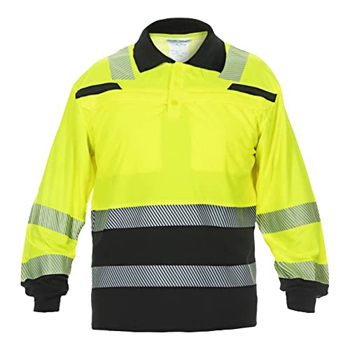 Hydrowear 040460YB Tanna Polohemd mit langen Ärmeln Gelb/Schwarz Größe XXL von Hydrowear