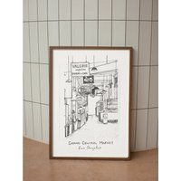 Kunstdruck - Grand Central Market, Downtown Los Angeles Pen Sketch Zeichnung Kunstdruck - Grand Central Market, Downtown Los Angeles Pen Sketch Zeichnung von HyeArts