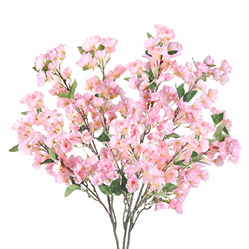 HyeFlora Künstliche Kirschblütenzweige, künstliche Pflaumenblumen, fühlen sich echt an, Boutique-Großpackung für Zuhause, Hochzeit, Büro, Dekoration, 89,9 cm lange Stiele für hohe Vase (3 Stück, Rosa) von HyeFlora