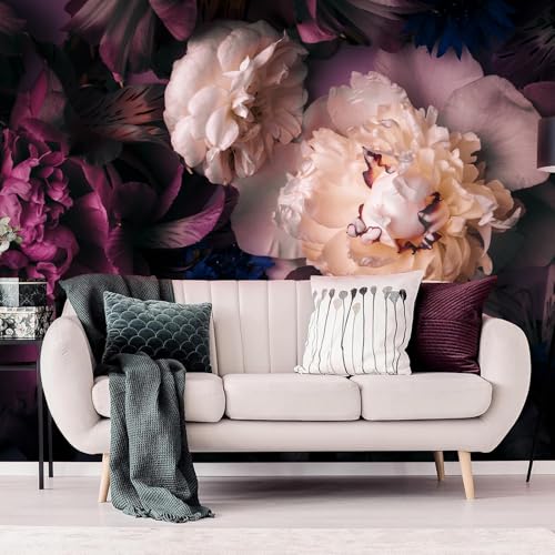 HyeeArt Tropischer Dschungel Wandbild mit Pfingstrosen, Palmen und Elefanten auf goldenem Marmor, nicht klebende Tapete für Kinderzimmer, Schlafzimmer oder Büro, Kleister (Wallpaper-02, 358,1 x 243,8 HyeeArt Tropischer Dschungel Wandbild mit Pfingstrosen, Palmen und Elefanten auf goldenem Marmor, nicht klebende Tapete für Kinderzimmer, Schlafzimmer oder Büro, Kleister (Wallpaper-02, 358,1 x 243,8 von HyeeArt