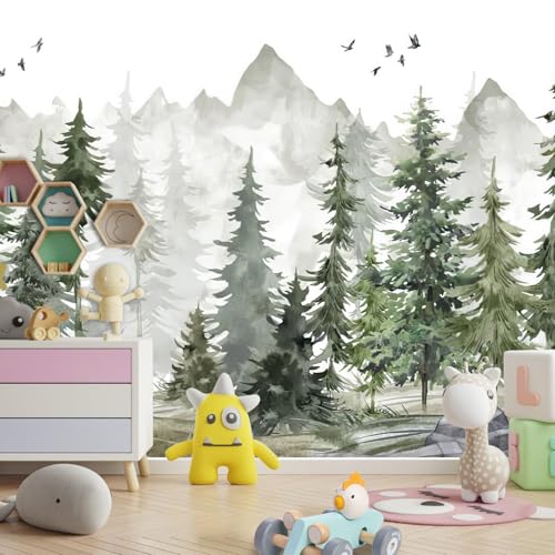 HyeeArt Tropischer Dschungel Wandbild mit Pfingstrosen, Palmen und Elefanten auf goldenem Marmor, nicht klebende Tapete für Kinderzimmer, Schlafzimmer oder Büro, Kleister (Wallpaper-03-1, 358,1 x von HyeeArt