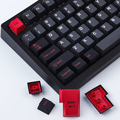 Hyekit Keycaps 172 Tasten Custom Keycaps Double Shot ABS Keycap Set 6.25u 7u Cherry Profile for Cherry Gateron MX Switches Mechanical Keyboard (Evil Dolch) von Hyekit