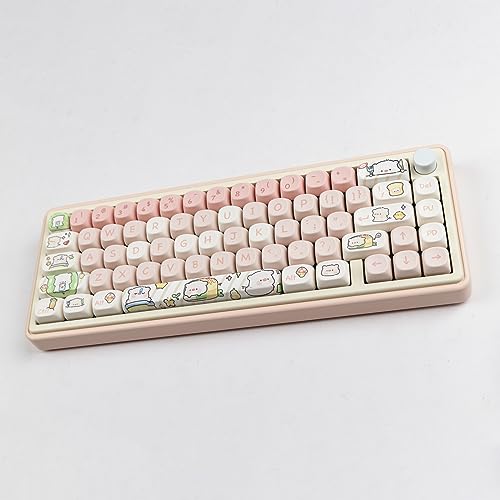 Hyekit MOA Keycaps – 140 Tasten Jade PC Cute Keycap 60% 75% 100% Translucent Shine Through Keycaps Creamy Custom Keyboard Keycap Set for Cherry MX Magnetic Switches Mechanical Keyboard von Hyekit