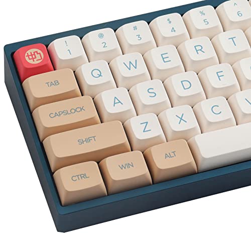 Hyekit PBT-Tastenkappen, 138 Tasten, Sojamilch, niedliches XDA-Profil, benutzerdefinierte Tastenkappen für Mac, Windows-PC, mechanische Tastaturen von Hyekit