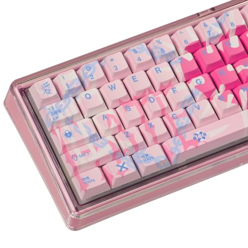 Hyekit PBT Keycaps - Cherry Profile Custom Keycaps, 144 Tasten, Dye-Sublimation, Bleeding Love Theme Keycap Set für mechanische Tastatur, Keycaps für 60 Prozent (Bleeding Love) von Hyekit
