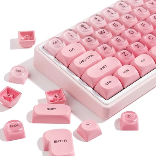 Hyekit PBT Keycaps MOA Profile Liquid Foundation, niedliche Tastenkappen, 132 Tasten, halbtransparent, matt, Crystalsi Tastenkappen-Set für Cherry Gateron MX Magnetschalter, mechanische Tastatur (Rosa Hyekit PBT Keycaps MOA Profile Liquid Foundation, niedliche Tastenkappen, 132 Tasten, halbtransparent, matt, Crystalsi Tastenkappen-Set für Cherry Gateron MX Magnetschalter, mechanische Tastatur (Rosa von Hyekit