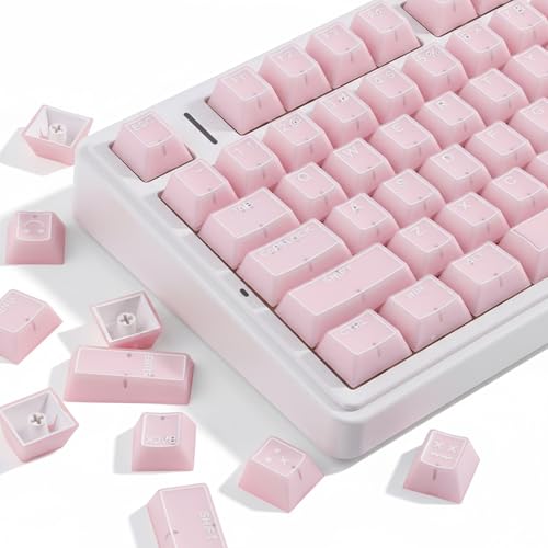 Hyekit Pink Jade Keycaps, Double Shot PBT & PC Keyboard Jelly Key Caps 142 Keys Cherry Profile Keycap Set for 60%/65%/75%/TKL/96%/100% Magnetic Mechanical Keyboard von Hyekit
