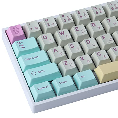 Hyekit PBT Custom Keycaps - Cherry Profile, 166 Tasten, 6,25u & 7U Leertaste, Farbstoff-Sublimation, japanisches süßes Design für Cherry & Gateron MX Switches (Analog Dreams) von Hyekit