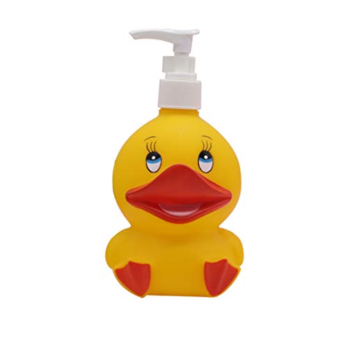 Hyever Reh Ente Niedliche Cartoon Tier Hand Seife Pumpe Lotion, Handseife, Shampoo, Duschgel Spender, geeignet für Badezimmer, Küche Arbeitsplatten Badezimmer Zubehör (gelbe Ente) von Hyever