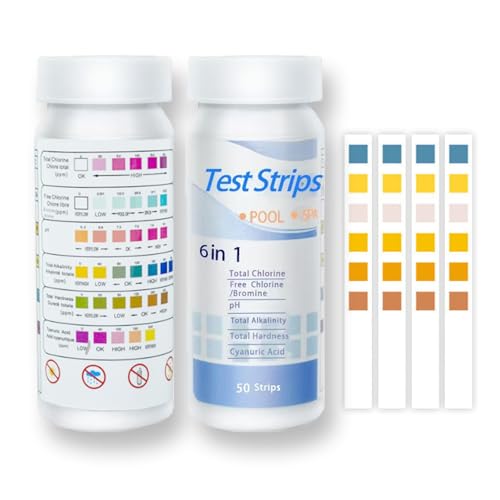 100 Stück Pool Teststreifenwasser Teststreifen, 6 in 1 pH Wert Teststreifen, WasserhäRte Teststreifen, Wassertester Tester für Spa Schwimmbad, Pool Test MessgeräT für Whirlpool Spa 100 Stück Pool Teststreifenwasser Teststreifen, 6 in 1 pH Wert Teststreifen, WasserhäRte Teststreifen, Wassertester Tester für Spa Schwimmbad, Pool Test MessgeräT für Whirlpool Spa von Hyfkjdm