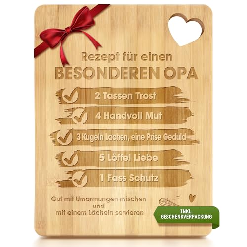 Geschenk für Opa Bambus Schneidebrett Opa Geschenk zum Geburtstag Vatertag, bester Opa Geburtstagsgeschenk Vatertagsgeschenk Küchengeschenke von Enkelin und Enkeln Schneidebrett Holz, Küchenbrett von Hyggartn