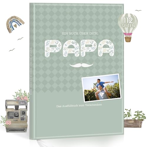 Vatertagsgeschenk Papa Buch I Papa was kannst du erzählen I Papa erzähl mir von deinem leben Buch zum Ausfüllen I Geburtstagsgeschenk Geschenke für Papa zum Geburtstag oder Vatertag Vater erzähl mal von Hyggartn