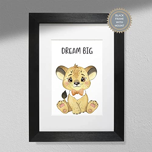 Dream Big – Löwendruck | Kinderzimmer Kunst Wand | Kinderzimmer Dekor | Baby-Tierdruck nur A4 von Hygge Creations