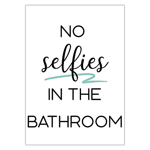 Hygge Creations Keine Selfies im Badezimmer – Typografie-Druck | Badezimmer-Wandkunst | lustige Badezimmerkunst | Badezimmer-Dekor | WC-Druck nur A3 von Hygge Creations