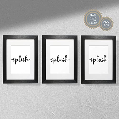 Hygge Creations Splish Splash Splosh – Typografie-Drucke (3 Stück) | Badezimmer-Druck | Badezimmer-Dekor-Druck nur A3 von Hygge Creations