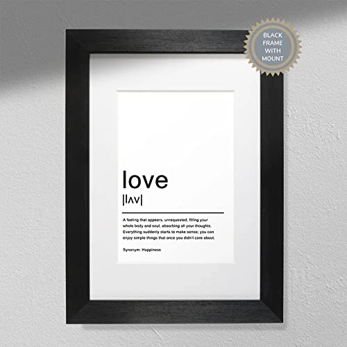 Liebe - Typografie 'Definition' | Home Print | Love Print | Definition Wanddruck | Geschenkidee nur Druck A4 von Hygge Creations