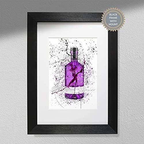 Hygge Creations Violette Gin-Flasche – Kunstdruck – A3 Druck von Hygge Creations